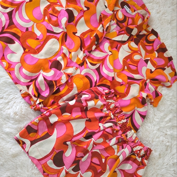 70's Psychedelic Print Short Set Size 3X - Picture 14 of 15